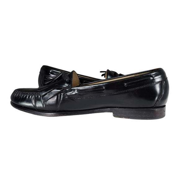 Cole Haan Loafers sz 11D Men Kiltie Fringe Tassels Black Leather Slip On Moc Toe - Picture 6 of 12